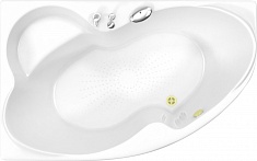 BellSan Акриловая ванна Индиго 160x100 R с гидромассажем белая/золото